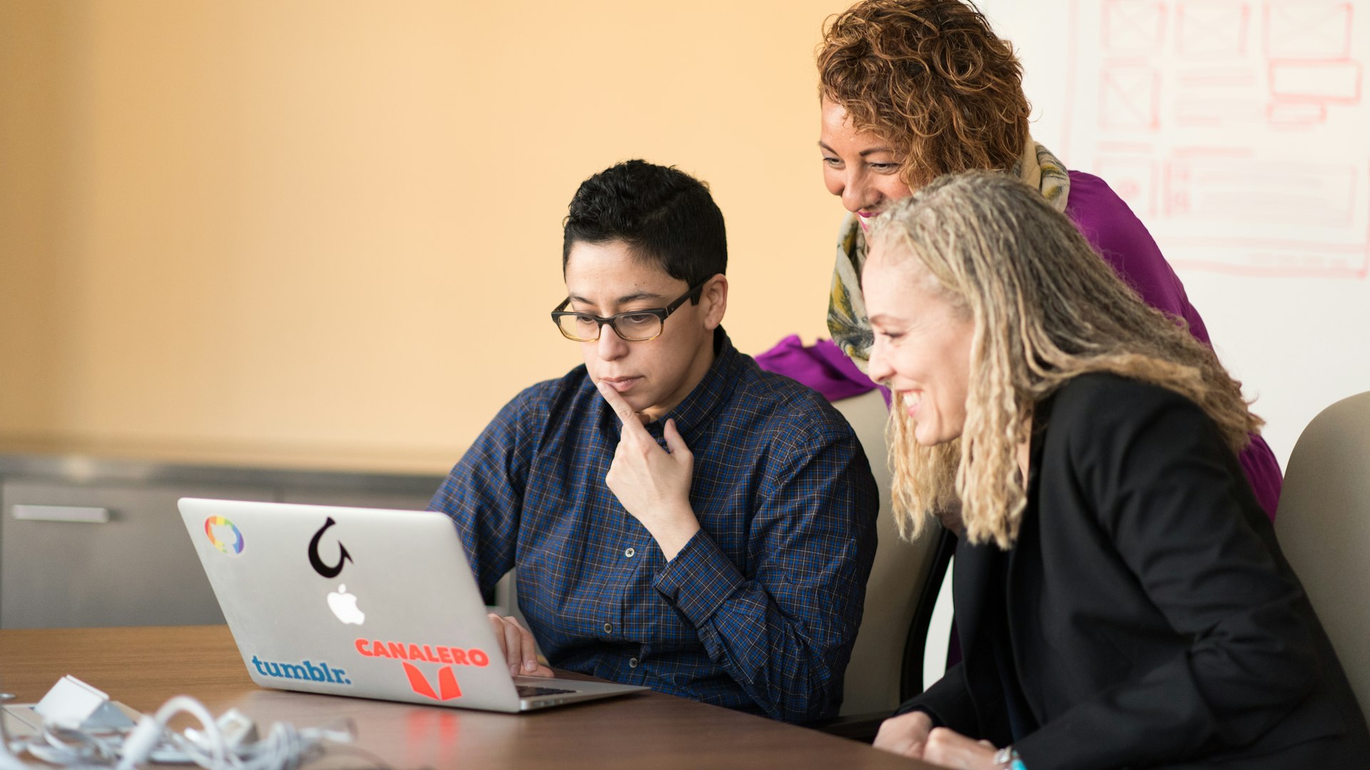 Modern office hallway